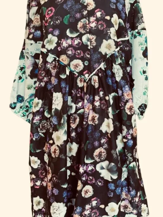 NWT Raquel Allegra PCH Dress Silk Floral - Picture 2 of 6